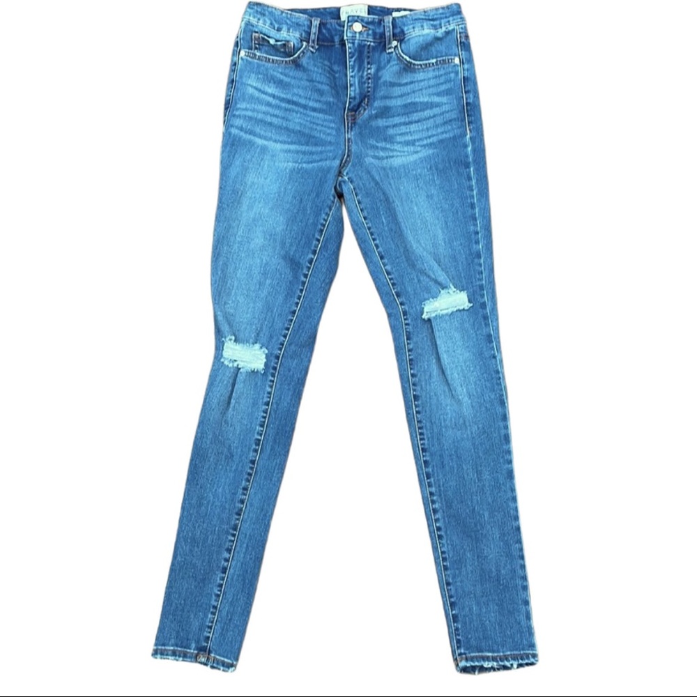FRAYED Jeans Distressed High-Rise Skinny Denim Jeans